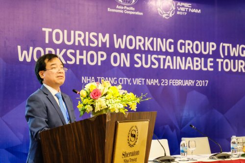  Phó Tổng cục trưởng Tổng cục Du lịch Hà Văn Siêu phát biểu t��i hội thảo